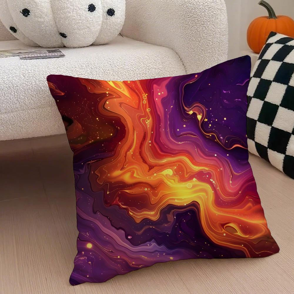 Moderne Elegante Cyberpunk Farbverlauf Ton Kissenbezug Leinen Kissenhülle Weich Atmungsaktiv Schutz Couch Zimmer Dekoration