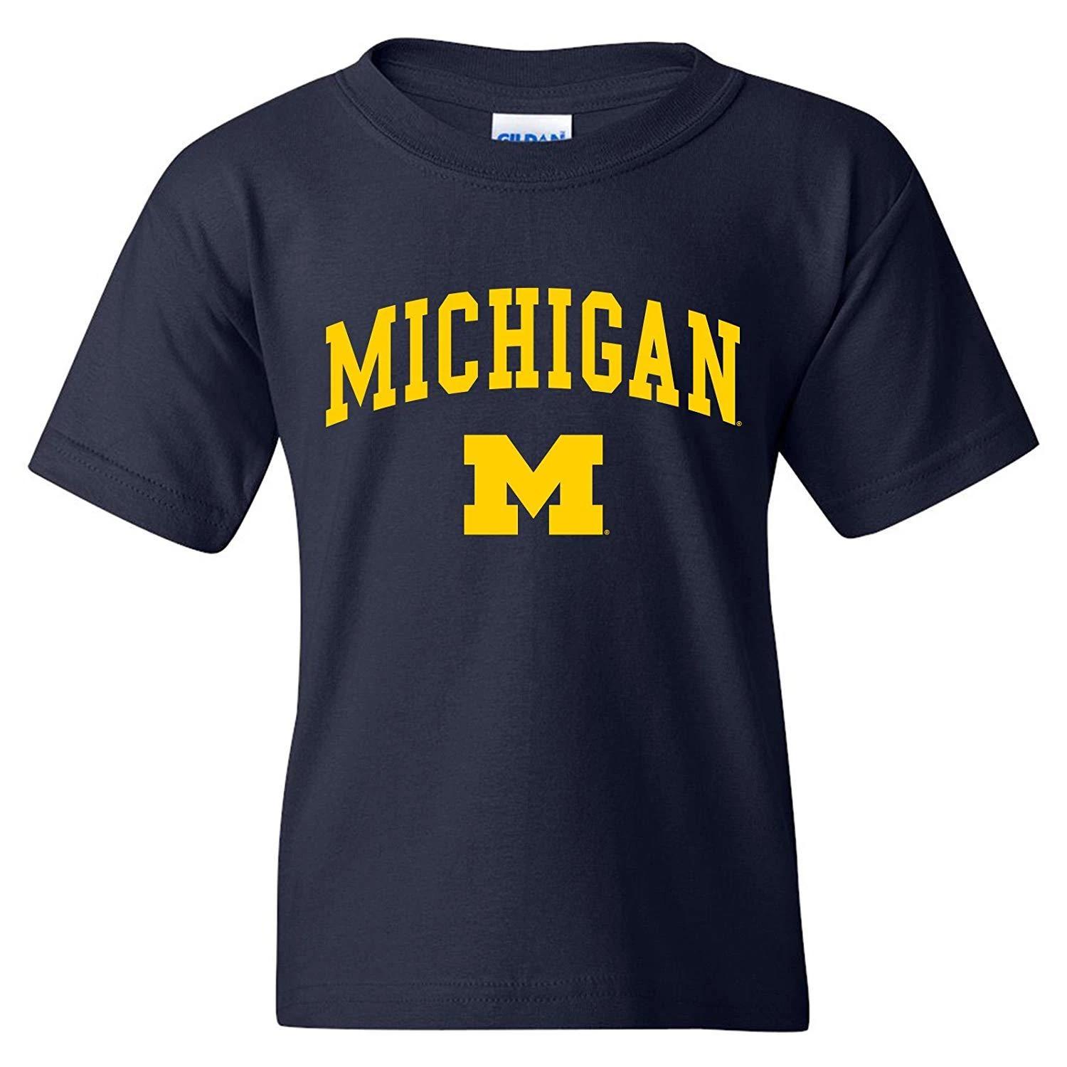 Michigan Wolverines Arch Logo Licensed Unisex Youth T-Shirt S