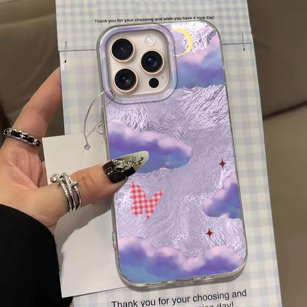 Blue White Clouds Vortex Texture Women Phone Case for iphone 16 15 14 7 8 Plus 13 11 12 Pro Max X XS XR SE 2022 2020 16e Cover