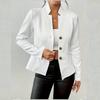 Women Blazer Jacket Suit Coat Single Breasted Stand Collar Slim Outerwear Temperament Office Lady Spring Vintage Tops