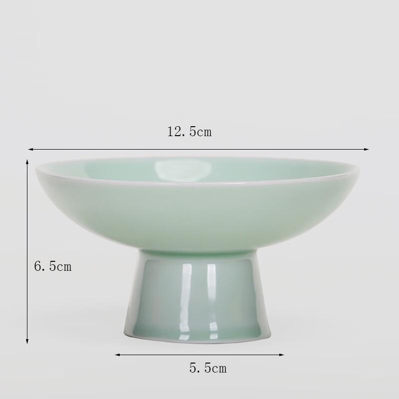 Elegant Ceramic Blue and White Pedestal Fruit Plate