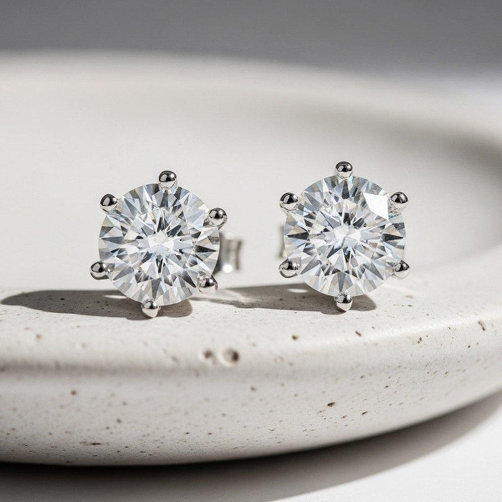 Maison De She Moissanite Wrap Earrings with Diamonds, 6 Prongs, 5 Part