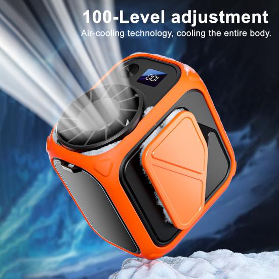 Portable Waist Fan Digital Display 100 Speeds Strong Airflow Low