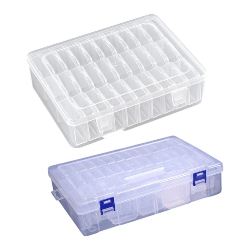 

Multiple Compartment Clear Plastic Jewelry Box Set 30 and 45 Grids Bead Organizers with Secure Closure 1