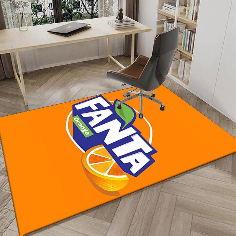 Fanta Orange Refreshment Area Rug Office rug, Chair Rug, Decor Carpet Livingroom bedroom Mat, Large Size Fan gifts Christmas gifts