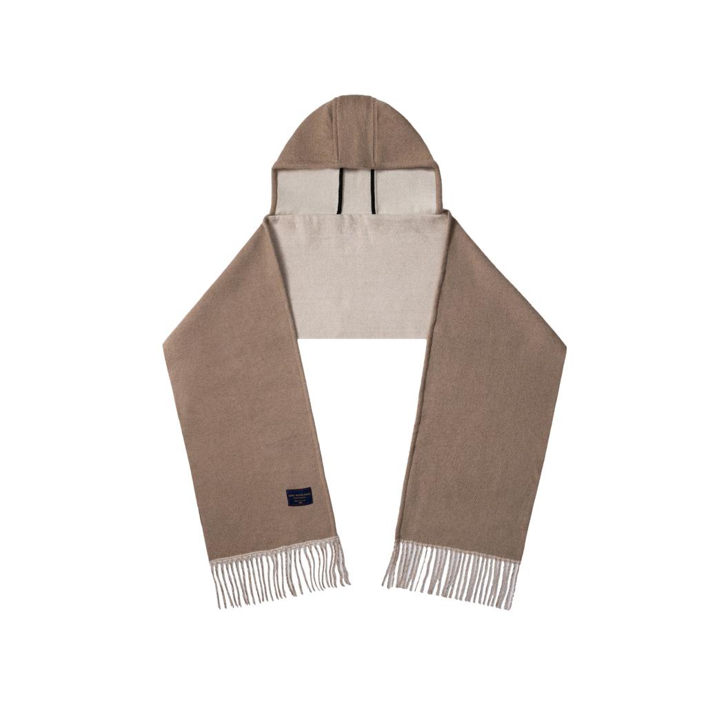 2025 Women'S Autumn/Winter New Double Sided Hooded Wool Cloak Versatile Scarf, High End Scarf, Simple Shawl