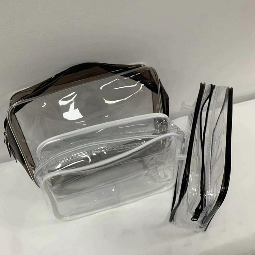 Clear Inner Bag Waterproof Zipper Pouch Brush Insert Bag Women Tote Bag for Swim Outdoor Travel Vacation