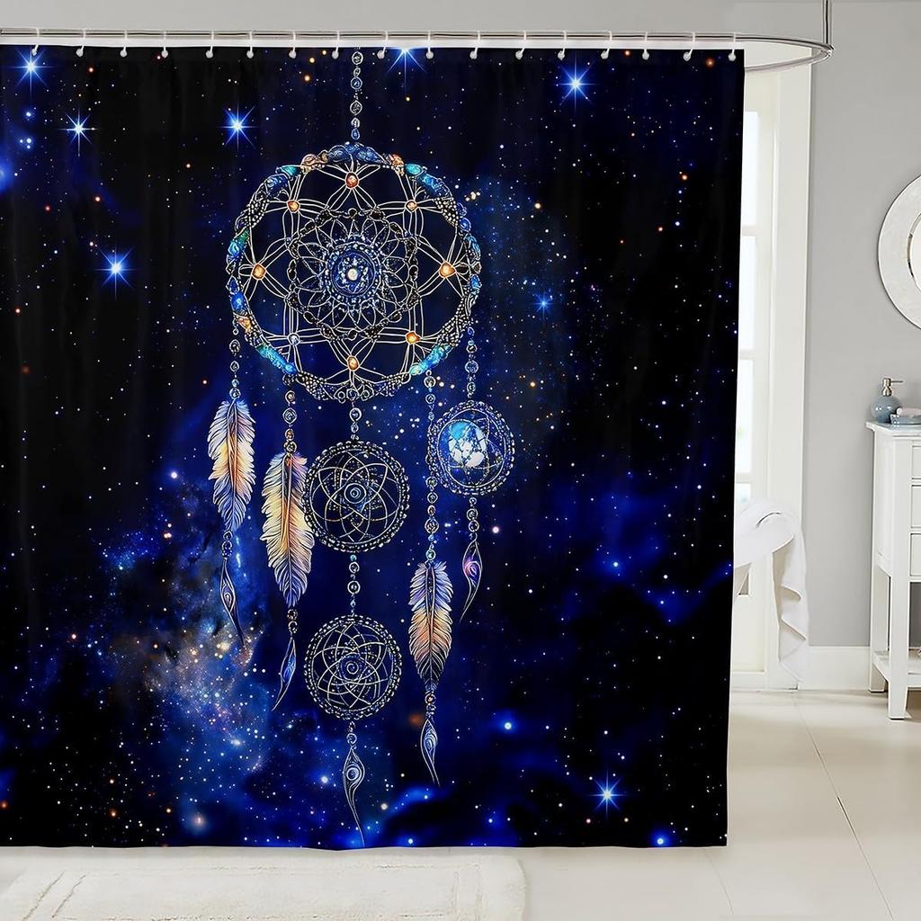 Einhorn Duschvorhang Fantasy Einhorn Thema Badezimmer Duschvorhang Sets Mädchen Mond Galaxie Sternenhimmel Stoff Duschvorhang