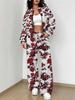 Retro Flower Explosion Autumn and Winter New European and American Women's Clothing Small Daisy Printing Suit Women