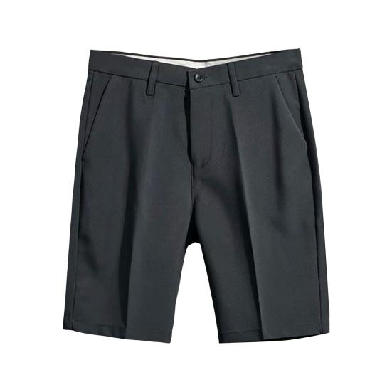 Men Suit Pants Formal Business Style Office Shorts Straight Loose Mid Waist Button Zipper Closure Pure