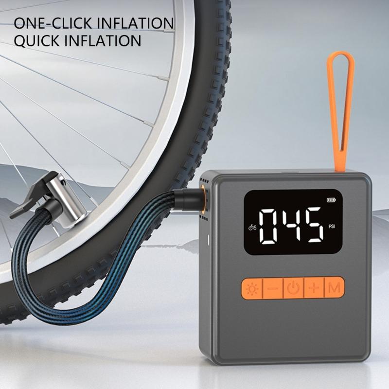 Portable Compact Multi Use Air Compressor Featuring Digital Display & LED Light for Automotive Motorcycle Bikes