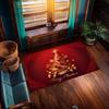 Christmas Print Doormat, Merry Xmas and Happy New Year Rug for Holiday Home Decor Gift, Entryway Mat