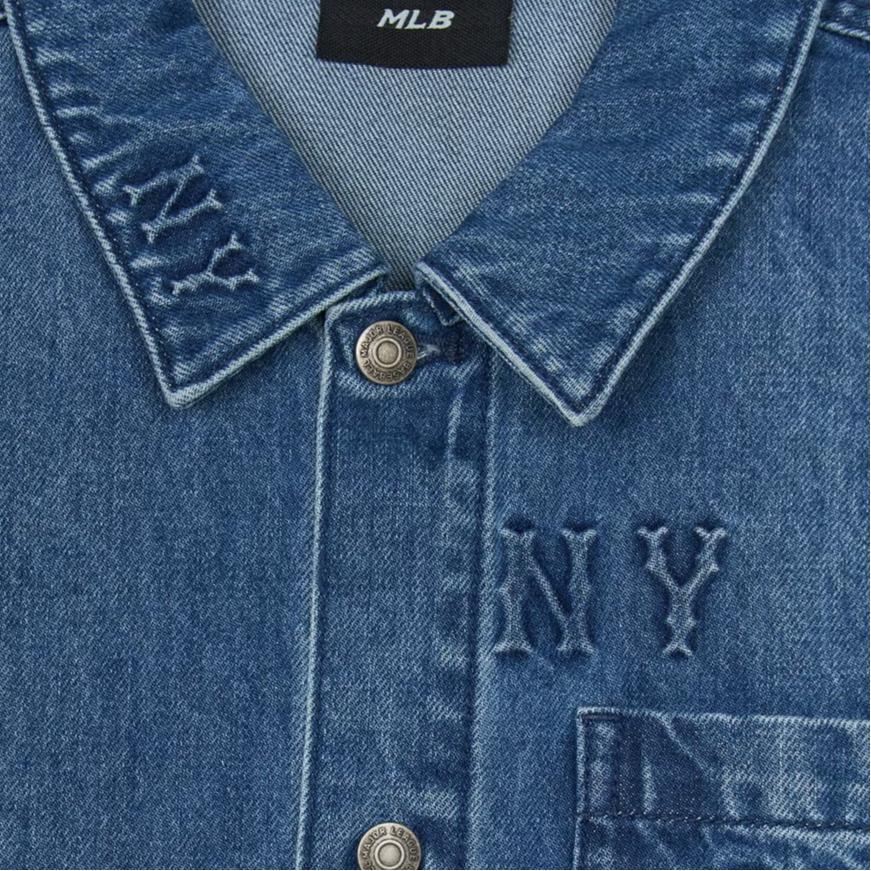 New MLB New York Yankees Shirt Unisex Denim Blue 3ADRM0444-50INS