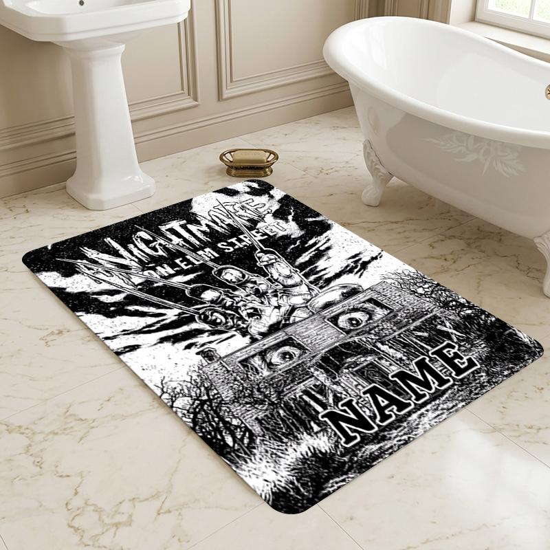 Custom Name Nightmare Icon Living Room Non-Slip Area Rug Soft Carpet for Bedroom Kids Playroom Sofa Office Home Decor Doormat