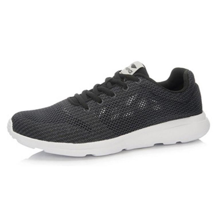 Li Ning Cushioning Slip Resistant Breathable Low Top Casual Running Shoes Men's Black ARJL001-7