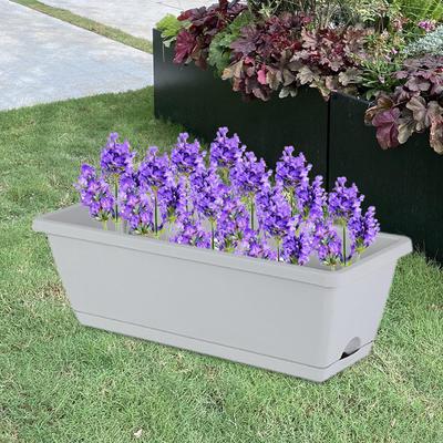 2 Scatole di Fioriere Rettangolari 36cm X 19cm 15cm Fioriera Decorativa per Giardino e Casa