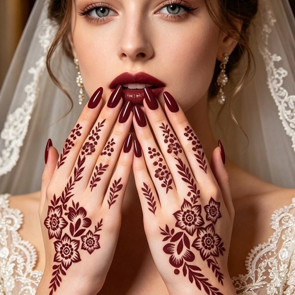 Mehndi Designs Henna Tattoo Stickers Flower Hand Tattoo Body Art Sticker  Music Festival