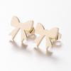 Stainless Steel Simple Bow Stud Earrings - Popular Korean Ear Jewelry for Women