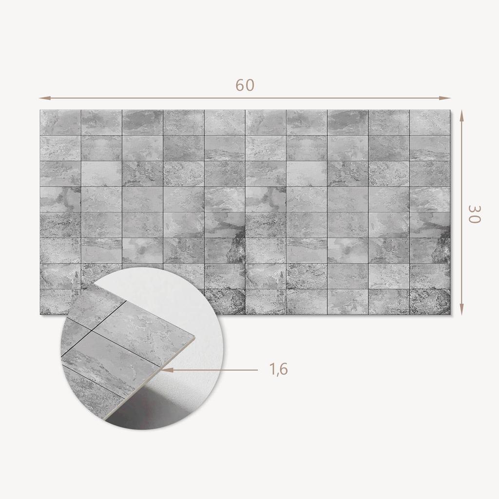 PVC Tiles with Motif Easy Decoration for Dining Room Stone Tile Pattern 6X60X30 Cm