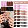 96pcs Coffin Ballet French False Nails Matte Press On Nails New Fake Nials Woman DIY Nail Art