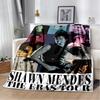 Coperta morbida in peluche 3D Shawn Mendes Scritta a mano Cantante, Coperta in flanella Coperta da divano per Soggiorno Camera da letto Letto Divano Regalo per Bambino