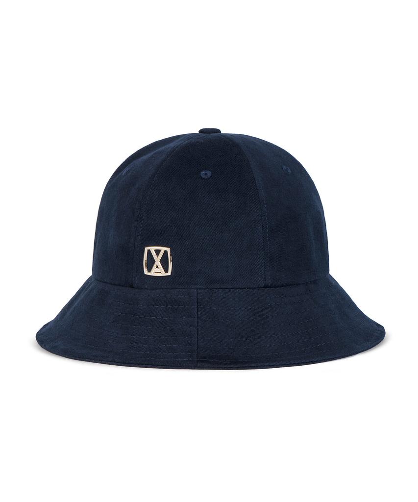 Bajal Va Square Studded 6-Panel Bucket Hat Navy