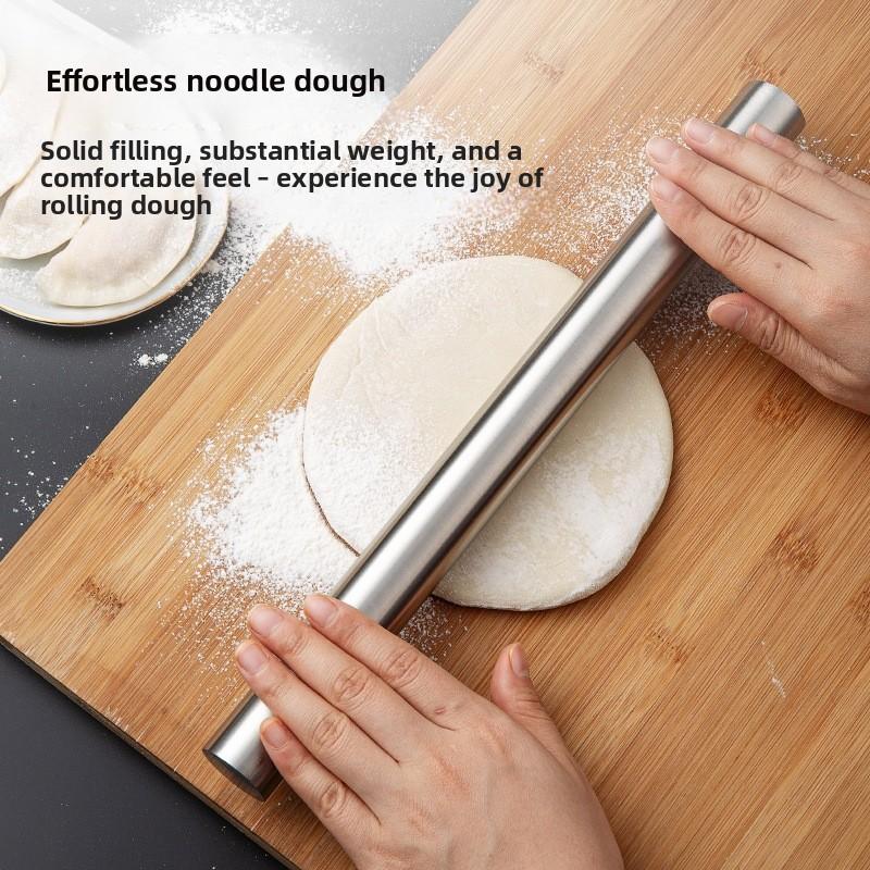 Stainless Steel Rolling Pin, Household Non-stick Rolling Dumpling Tool, Noodle Stick Baking Rolling Pin
