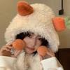 Cute Carrot Plush Ear Protection Head Hat for Women In Winter Thickened Cold Protection Lei Feng Hat Sweet Baotou Warm Hat