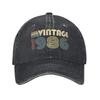 Unisex Vintage  Birthday Year  Years Old Printed Hats Vintage Distressed Denim Baseball Cap Adjustable