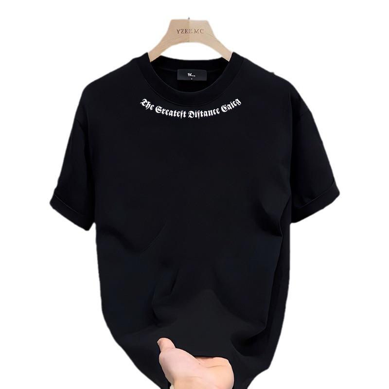 Men'S Short Sleeve T-Shirt Men'S Trend Casual Korean Version Cotton Crew Neck Printed Short Sleeve T-Shirt