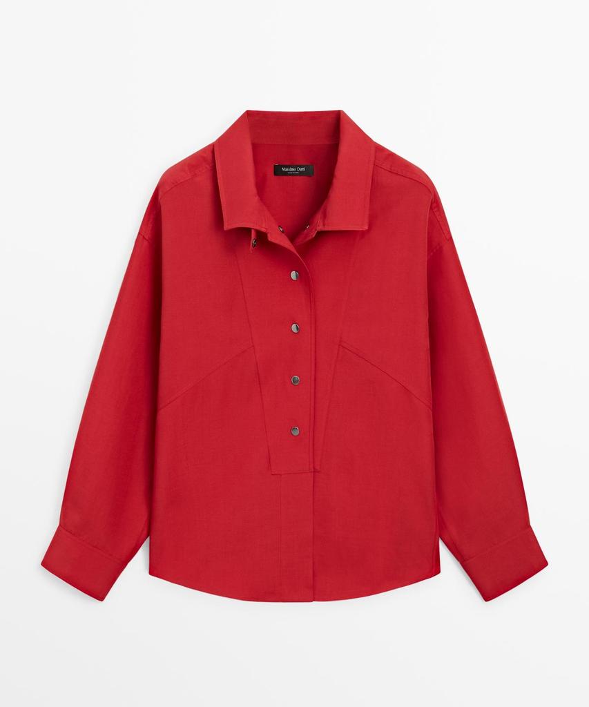 Masimodutti Snap Button Fluid Shirt