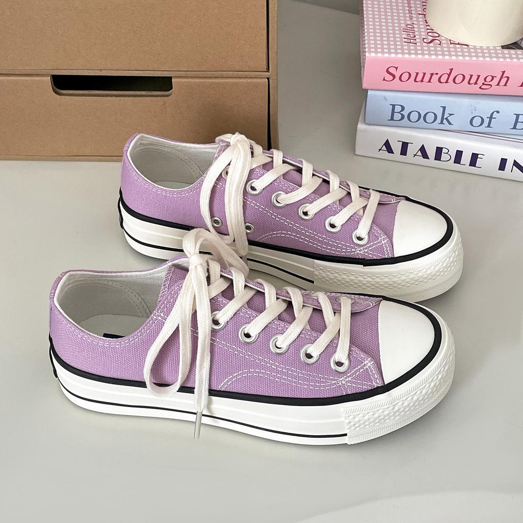 Retro Thick-soled Heightening Classic Low-top Canvas Shoes Women's 2025 New Summer Soft-soled Versatile Casual Board Shoes
