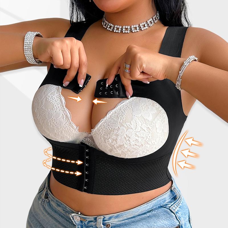 Women's Sexy Cutout Body Shaper with Front Buckle and Bust Support