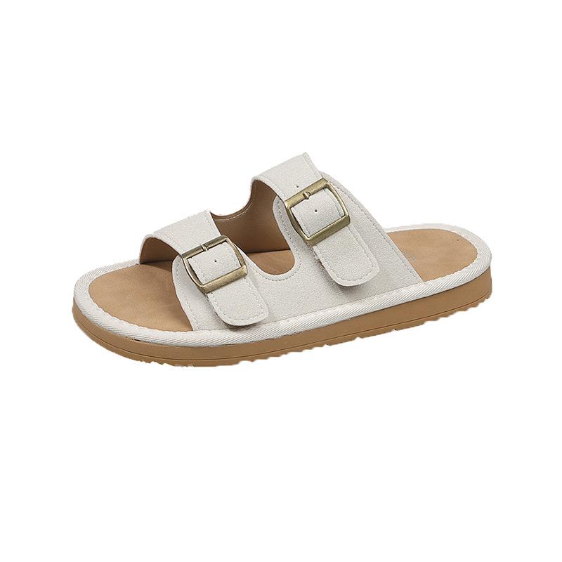 

Крутые тапочки, женская летняя верхняя одежда 2025 года, новые японские ретро-туфли Boken на толстой подошве, нескользящие пляжные сандалии для беременных женщин 35 бежевый