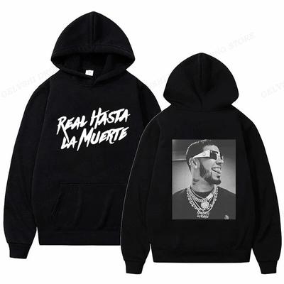 Anuel AA Hoodies Unisex Women Fashion Hoodies Sweatshirt High Quality Oversized Sweatshirt Real Hasta La Muerte Hoodies Unisex Coats