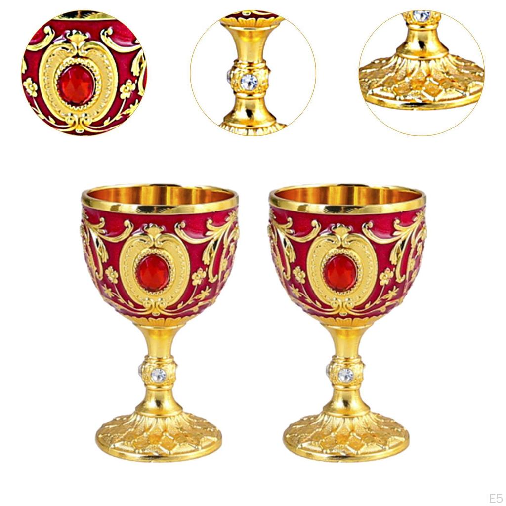 2 Easy Clean Goblet Home Decorative Ornament Birthday Gift Unbreakable Engraved Handmade