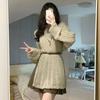 Two-Piece Elegant Cardigan & High-Waisted Pleated Skirt Set for Women