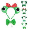 Cartoon Headbands Frog Hair Hoop Prince Bowtie Halloween Hairband Princess Cartoon Headwear Bowtie Set