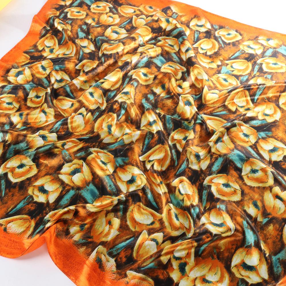 

Высококачественные роскошные шелковые шарфы, повязка на голову, шарфы, шейный шарф для женщин, шелковый шарф с цепочкой, женская декоративная шаль 90*90cm