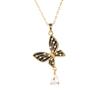 Zircon incrustat cu cupru Su picurare ulei perla fluture lanț claviculă