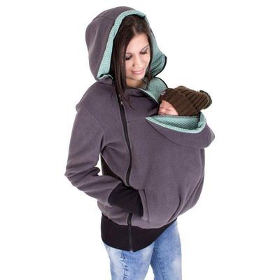 Mode Babytragejacke Känguru Warme Umstandshoodies Damen Oberbekleidung Mantel für Schwangere Umstandsmode
