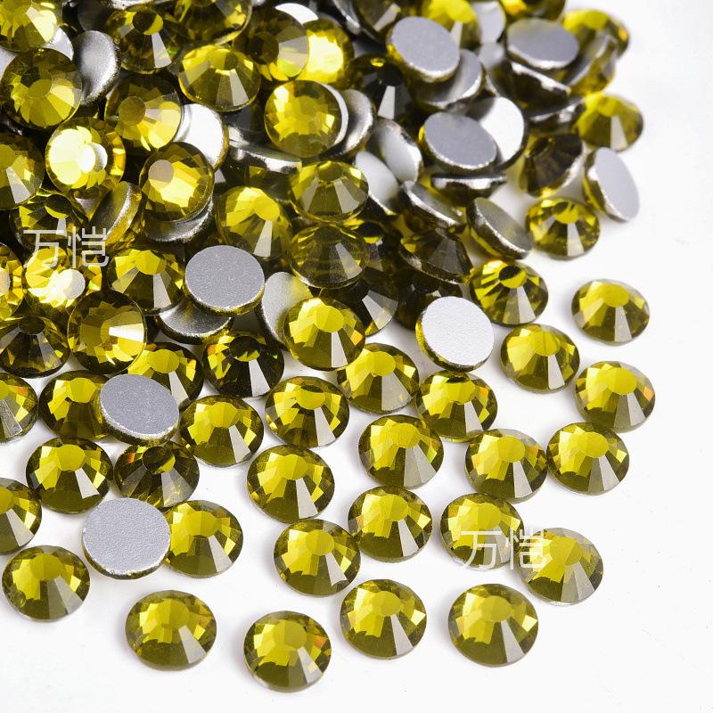 Grüner Diamant-Nagelbohrer mit flachem Boden, Glaskristall mit silbernem Boden, Handyhüllen-Zubehör, Aufkleber, Diamant, DIY-Strass-Schmuckzubehör