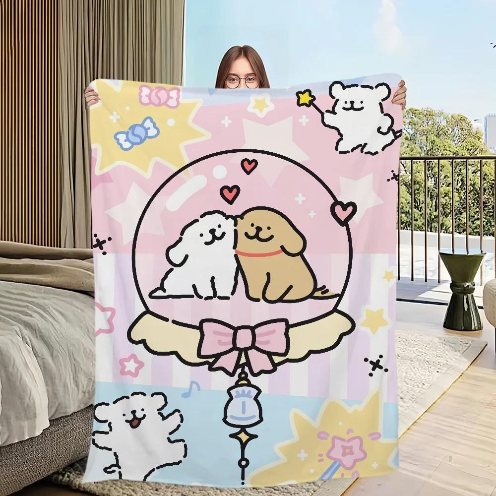 Cute Cartoon Plush Throw Blanket Soft Flannel for Bedroom Living Room Office Travel  Perfect Warm Cozy Gift