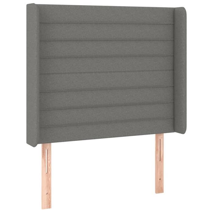 Maison Exclusive - Tête de lit avec oreilles Gris foncé 103x16x118/128 cm Tissu