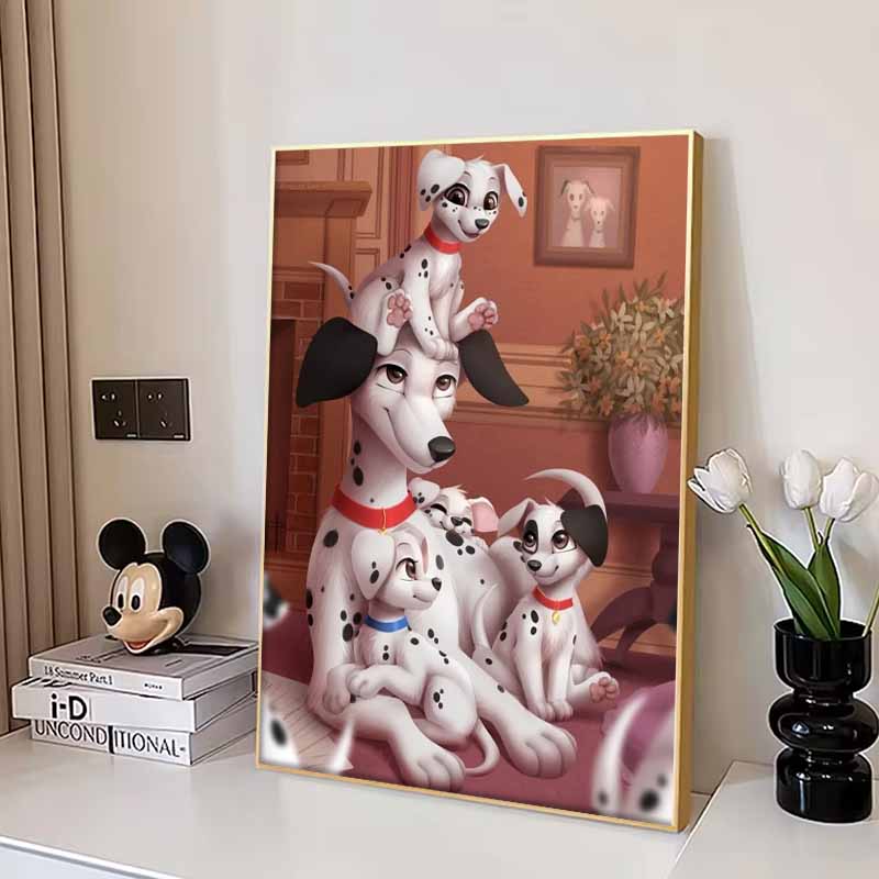 Disney Diamond Painting Loyal Dog Heartwarming Family Illustration Wall Decoration Embroidery Full Diamond Cross stitch, DIY Gift Home Decoration.