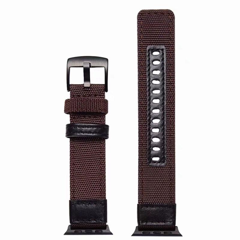 Watchband Strap For Apple watch band 44mm 45mm 41mm 40mm Jeep Canvas Nylon+Leather Bracelet iwatch Series 3 4 5 6 SE 7 8 Ultra 49mm Band