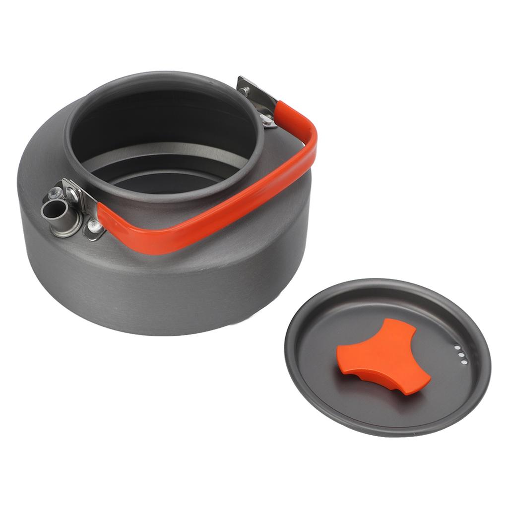 Kempingová sada na vaření s čajovou konvicí a úložnou taškou, pánev, přenosná kempingová sada nádobí pro 2 až 3 osoby