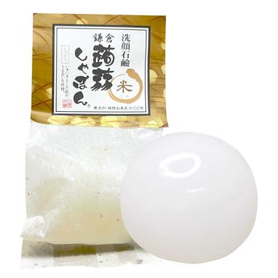 Konnyaku Seife Kamakura Konnyaku Seife Reis Gesichtsreinigung Enthält Ceramid Für diejenigen mit trockener und empfindlicher Haut (80g) [Erneuerter Duft] Seife,