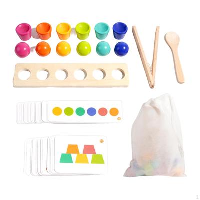 Rainbow Balls In Cups Toy,Color Classification with and Balls,Board Game,Early Education