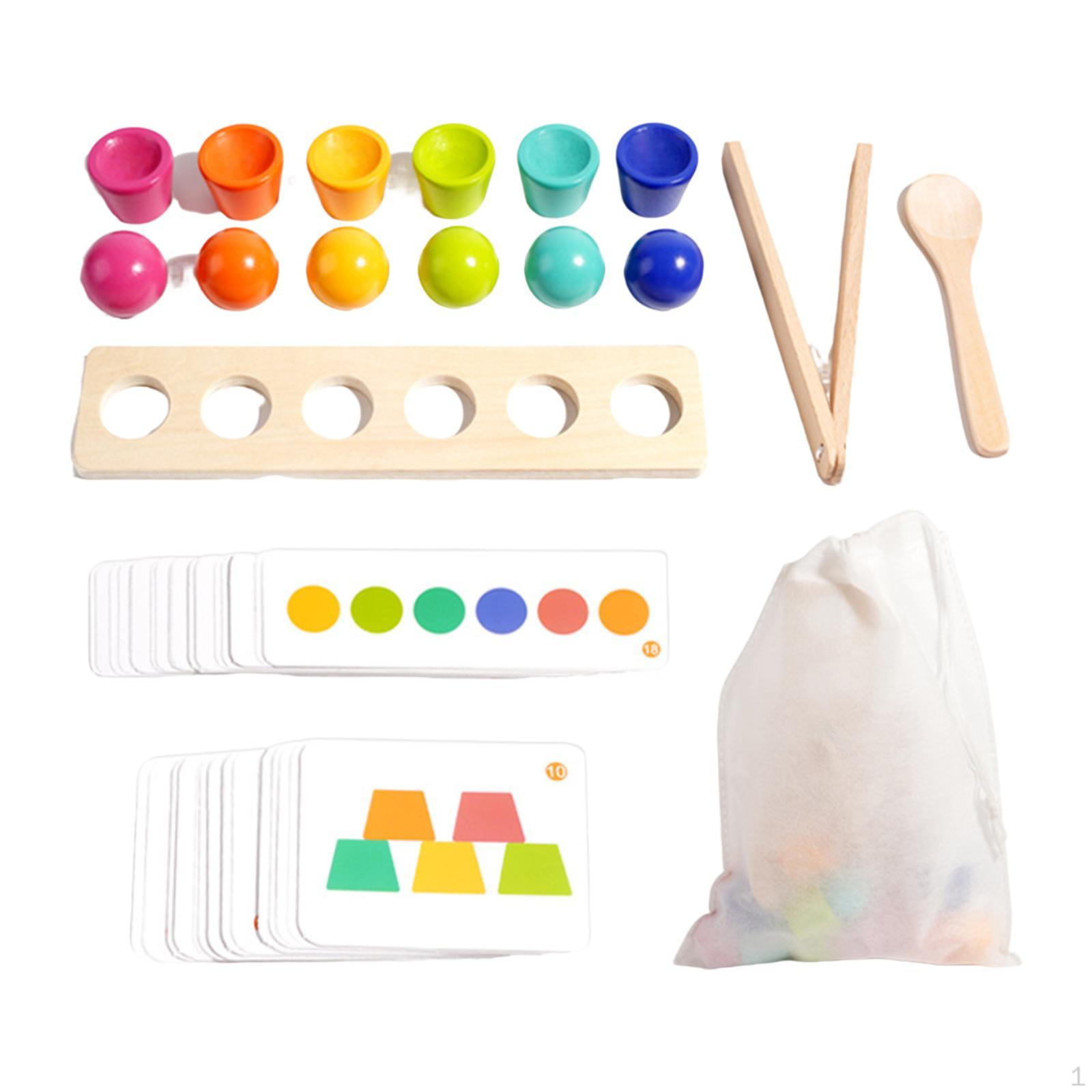 

Rainbow Balls in Cups Toy,Color Classification with and Balls,Board Game,Early Education